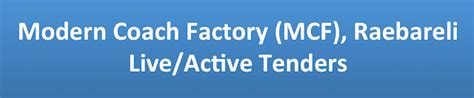 modern coach factory tenders
